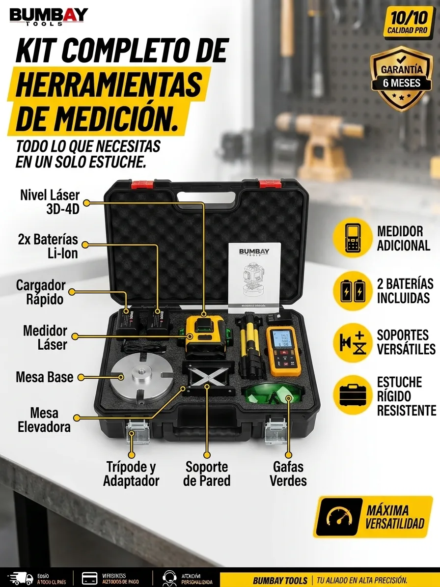 Nivel láser autonivelante 16 líneas Amarillo