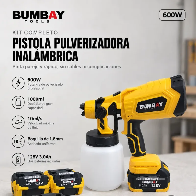 Pistola pulverizadora inalámbrica 600W